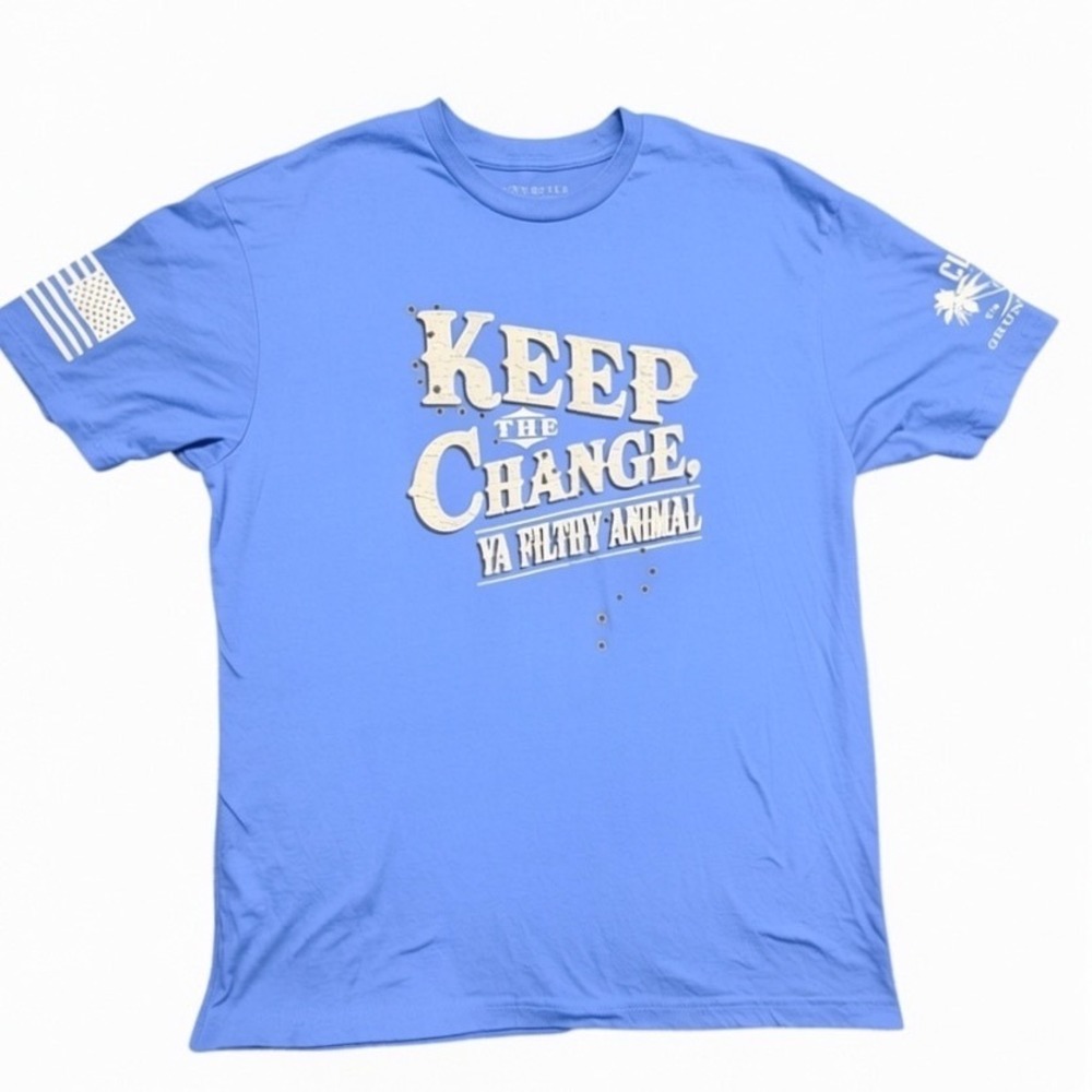 Grunt Style Keep The Change Ya Filthy Animal Graphic Tee Blue Mens 2XL NEW